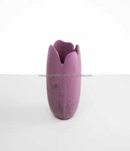 Handcrafted White <b>Resin</b> <b>Vase</b> with Blue Sculpted Base | Modern Artistic Flower <b>Vase</b> for Contemporary Home Decor - Product Image 4