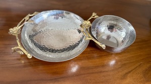 New Designed Metal <b>Large</b> Fruit Bowl In Golden Finished With Tree Stem Design For Table Decor - Product Image 5