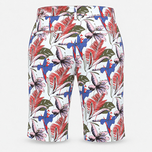 Men's Tropical Print beach <b>Shorts</b> With <b>Belt</b>-Loop Waistband And Rear Pockets Casual Style Fashionable Custom Made <b>Shorts</b> - Product Image 5