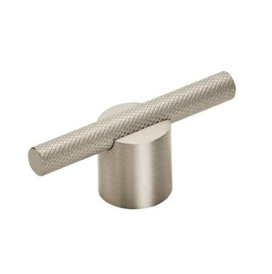 Bouton de meuble encastré rond en aluminium brossé avec dessus circulaire et finition argent satiné pour armoires de cuisine contemporaines - Product Image 5