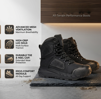 Bottes de randonnée tactiques mi-hautes pour homme, antidérapantes, en similicuir PU, avec semelle en caoutchouc, pour le trekking en extérieur et le désert