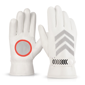 Racing Gloves Full <b>Finger</b> PU Material Reflective Printing Non-Slip Adjustable Wrist <b>Strap</b> Unisex Outdoor Riding - Product Image 6
