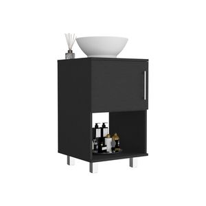 Pittsburgh singolo bagno vanità con scaffale aperto e armadietto a porta singola - Product Image 1