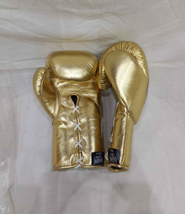 High Quality No Boxing No Life Boxing <b>Gloves</b> Pink Color Customized Logo Real <b>Leather</b> Lace-Up Training & Sparring MMA Muay Thai - Product Image 3