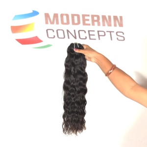 Extensiones de Cabello Remy Indio de Alta Calidad con Cutícula Natural Alineada, Fusión a Máquina, Doble Trama, Corte Recto, Ondulado, en Paquete - Product Image 2