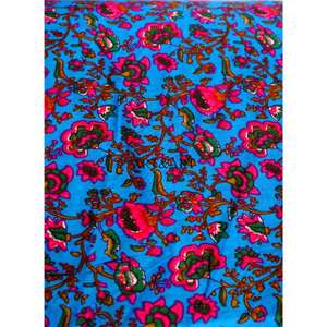 Tissu en coton 100% imprimé à la main avec motifs floraux indiens, vendu au mètre, vêtements pour femmes, tissu imprimé Jaipuri, tissu de luxe pour l'été - Product Image 4