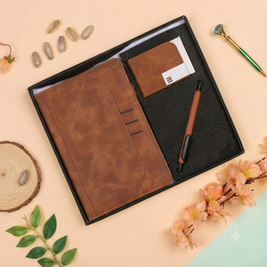 Coffret Cadeau d'Entreprise Premium en Velours Marron : Agenda, Stylo, Porte-Cartes de Visite, Organiseur de Poche, Boîte de Fournitures de Bureau, 192 Pages - Product Image 4