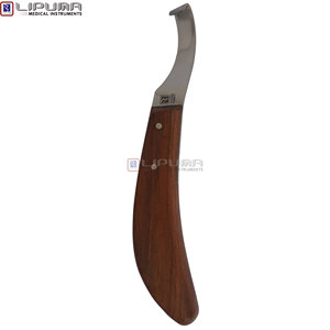 Couteau à sabots manuel LIPUMA 22,5 cm, équipement de fermeur OEM, manche en bois, entretien des sabots de cheval, utilisation vétérinaire pour le bétail - Product Image 2