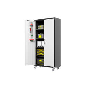 Armadietti per Garage regolabili con porte di chiusura e 4 ripiani - Product Image 1