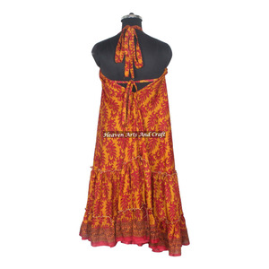 Vestidos Largos de Playa para Mujer 2026, Cuello en V, Estampado Floral, Estilo Bohemio, Casual, Vintage, de Seda, Tipo Sari, Elegantes para Cena - Product Image 6