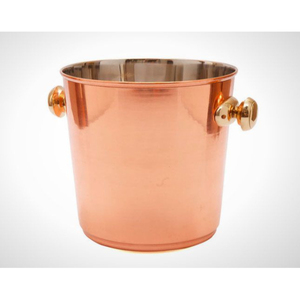 Round Metal Ice Bucket Vintage Style Rust Resistant Beverage <b>Cooler</b> Handmade Copper Finish Bar Ware Wine <b>Cooler</b> - Product Image 6
