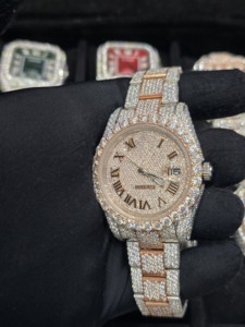 Reloj de Hombre de Acero Inoxidable con Incrustaciones de Moissanita, Fabricación Personalizada, Movimiento Automático, Estilo Hip Hop de Lujo - Product Image 3