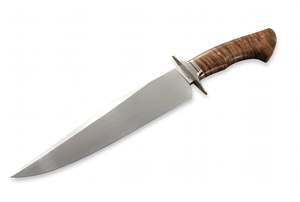มีดอเนกประสงค์สำหรับตั้งแคมป์กลางแจ้งแบบใบมีดคงที่ ผลิตด้วยมือ คุณภาพพรีเมียม ทำจากเหล็กกล้าไร้สนิม พร้อมด้ามไม้เมเปิลลายหยัก - Product Image 1