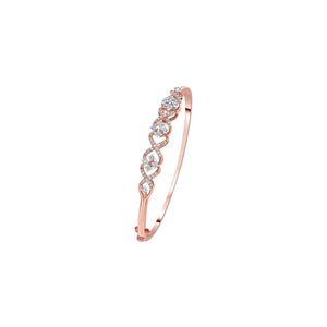 Rose Gold Lab Grown Diamond Floral <b>Infinity</b> Open Bangle <b>Bracelet</b> - Product Image 1