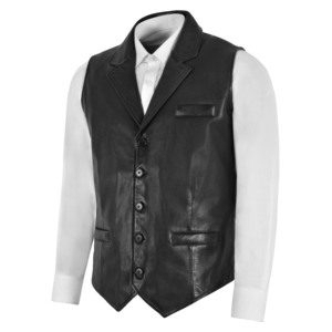 Chaleco de Cuero Napa Genuino Hecho a Mano para Hombre, Chaleco Formal de Negocios con Múltiples Bolsillos, Proveedor Mayorista Directo de Fábrica OEM ODM - Product Image 2