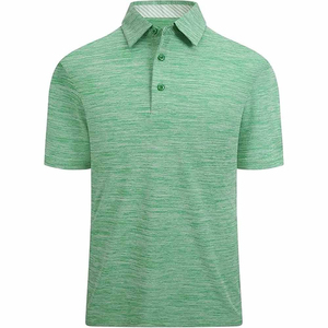 Polo de Punto Verde Sólido de Manga Corta para Hombre, Corte Regular, Estilo Casual - Product Image 2