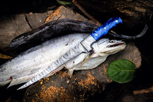 Couteaux à filet en acier Damas de style moderne, performance culinaire, lame de précision, outil pour fruits de mer - Product Image 3