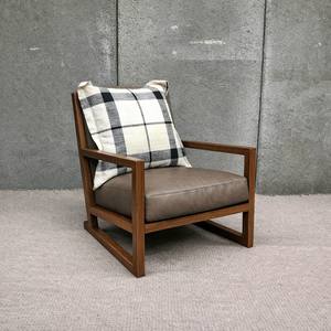 Fauteuil de salon de luxe avec coussin en lin |   Fauteuil de détente en bois moderne pour hôtel et maison |   Fauteuil d'appoint minimaliste pour salon - Product Image 5