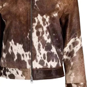 Veste matelassée en cuir de vachette véritable pour femme, mode hiver, coupe ajustée, vêtement d'extérieur standard, rembourrée en coton, fabrication OEM - Product Image 6