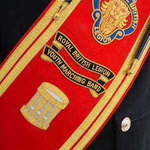 OEM/ODM Venta al por mayor: Cinturón de banda bordado a mano de alta calidad para majores de tambor de banda, uniforme ceremonial de banda musical de Mylar - Product Image 5