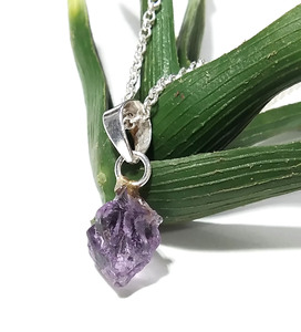 Natural Raw Amethyst <b>Pendant</b> 925 Sterling Silver Handmade Rough Gemstone Third Party Certified Bezel Set <b>Pendant</b> Necklace - Product Image 2