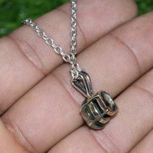 จี้แซฟไฟร์สีเขียววินเทจ แซฟไฟร์รูปดาวธรรมชาติ เงินแท้ 925 เครื่องประดับอัญมณี สร้อยคอสำหรับผู้หญิง - Product Image 5