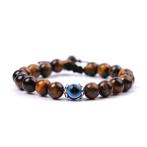 Bracelet perlé en agate violette avec pierre, bracelet élastique plaqué argent, style bohème, cadeau unisexe - Product Image 3
