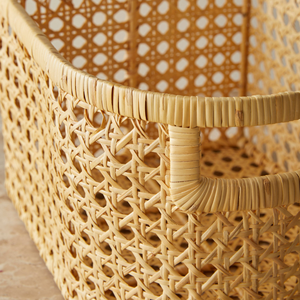 Handmade Natural Wicker Rattan Storage Bin Basket Square Shape <b>Open</b> Weave Eco Friendly Storage Basket Wholesale Bulk Supplier - Product Image 2