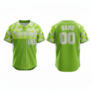 Maillot de baseball personnalisable respirant à séchage rapide 100 % polyester imprimé par sublimation en maille col en V unisexe à manches courtes devant - Product Image 3