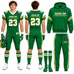 Vêtements de sport de qualité supérieure, design premium, 100% polyester, manches courtes, taille élastique, ensemble complet, uniforme de football américain - Product Image 1