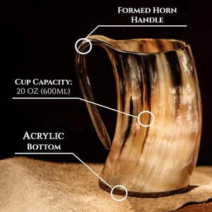 Traditional Viking Horn <b>Mug</b> Double Wall Eco-Friendly Handcrafted Tankard Drinkware <b>Mug</b> from Indian Supplier - Product Image 5