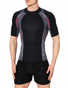 Maillot de bain à manches courtes en néoprène pour hommes adultes, protection solaire UPF 50+, séchage rapide, respirant, pour la natation, le surf et les sports nautiques, compression - Product Image 1