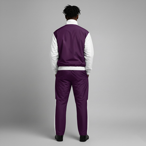 เสื้อแจ็คเก็ตและกางเกงจ็อกเกอร์สตรีทแวร์ผ้าฝ้ายแบบมีฮู้ด 2 สี พร้อมยางยืดที่เอว ชุดเซ็ต 2 ชิ้น สกรีนโลโก้ตามสั่ง ขายส่ง สำหรับผู้ชาย สีพื้น - Product Image 4