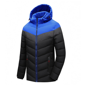 GENERSA SPORTS OEM Men's Plus Size Hooded Puffer <b>Jacket</b> Waterproof Polyester/Cotton Winter Casual Zipper <b>Fleece</b> <b>Lining</b> 160g - Product Image 6