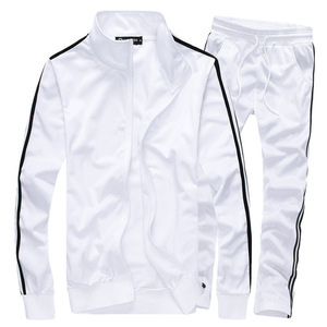 Survêtement pour homme, manches longues, col montant, fermeture éclair, poches latérales, coupe classique, style automne, 100% polyester - Product Image 1