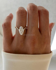 Diamante Ovalado de Alta Calidad, Cultivado en Laboratorio, Oro Amarillo de 14/18 Quilates, Certificado IGI, Diseño Elegante para la Vida Diaria, Bodas, Fiestas, Regalo Perfecto - Product Image 1