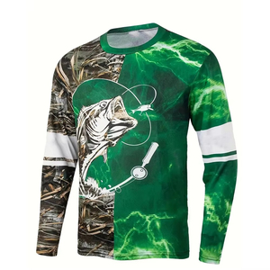 Camisetas de Pesca para Hombre con Logotipo Personalizado, Protección UV, Equipo de Caza, 100% Poliéster, Absorción de Humedad, Sublimadas, para Senderismo, Aloha, Trabajo - Product Image 1