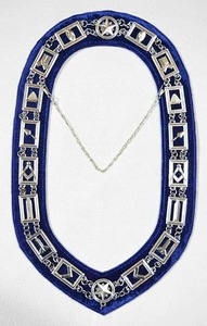 Ensemble de Regalia Maçonniques pour Officier de Loge, comprenant Tablier de Garde Supérieur de Loge Bleue, Collier de Loge et Gants, 14 x 16 - Product Image 6