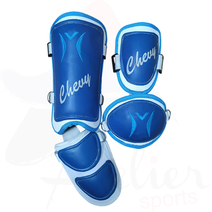 Chevy Baseball Elbow And <b>Knee</b> <b>Protectors</b> Blue PU Shock Absorption Universal Unisex Buckle Closure All Seasons Protection Gear - Product Image 1