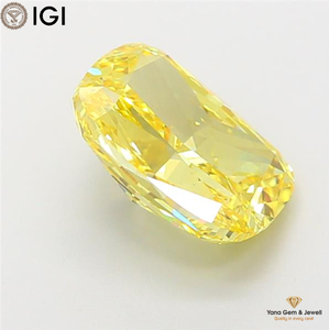 Diamant de laboratoire CVD de 3,50 carats, certifié IGI, taille coussin, couleur jaune vif fantaisie, clarté VS1, pour bague de fiançailles signature - Product Image 6