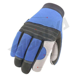 ถุงมือทำงานโลหะสำหรับผู้ชาย ถุงมือหนังวัวแท้ทั้งชิ้น สำหรับขับรถ ก่อสร้าง ขี่มอเตอร์ไซค์ - Product Image 5