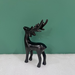 Escultura Decorativa de Reno Navideño en Aluminio con Acabado Negro para Exhibición en Mesa - Product Image 4