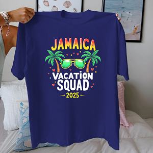 JAMAICA Vacation squad 2025 Camiseta de algodón puro Mujer ajuste cómodo - Product Image 1