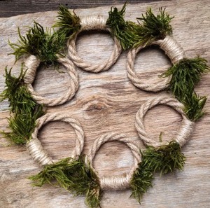 Anneaux de serviette en corde de jute : Décoration de table rustique - Product Image 3