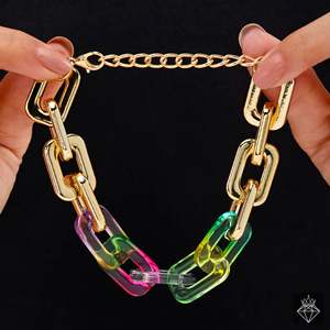 ปราโอทองป้องกันการเสื่อมเสีย CCB & สร้อยข้อมืออะคริลิคหลากสีกำไลข้อมือแฟชั่น - Product Image 3