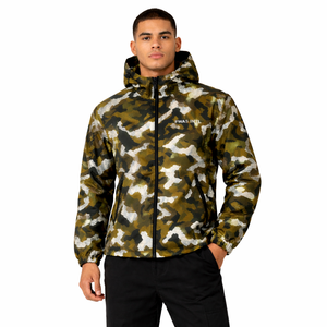 Men's Camo Casual Polyester Zip Jacket Lightweight Hooded Outerwear Streetwear Y2K Private <b>Label</b> Factory Supplier men's jackets - Product Image 5