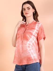 Maaesa Women Rayon Tie-Dye Boutique <b>Top</b> Designer Collection Lightweight Summer <b>Top</b> From India Exporter - Product Image 2
