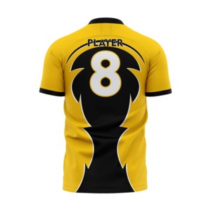 Ensemble de maillot de football d'hiver personnalisé unisexe bleu et blanc, numéro 10, impression sublimée, col en V, manches courtes, régulier, évacuation de l'humidité - Product Image 4