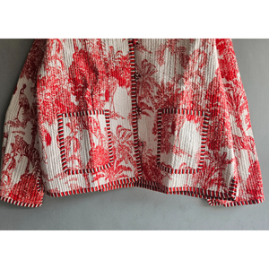 Chaqueta acolchada de algodón para mujer, hecha a mano, con estampado animal, estilo kimono con abertura frontal y bolsillos delanteros, regalo para ella, para primavera y otoño. - Product Image 3