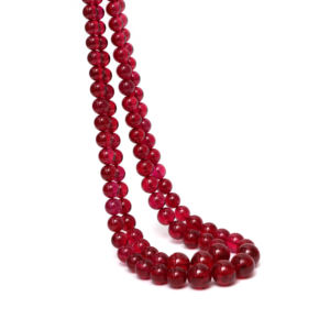 Cadena de Cuentas de Rubí Rojo, Cuentas Redondas Perforadas Creadas en Laboratorio, Tamaños de 4 mm a 12 mm para Proyectos de Joyería Personalizada - Product Image 4